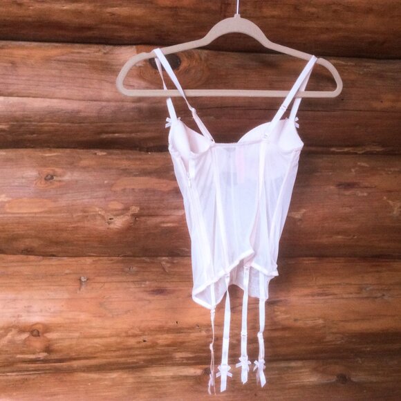 Victoria’s Secret Pink Lace Rhinestone Lingerie Garter Hooks Fairy Coquette 34B - Picture 7 of 7